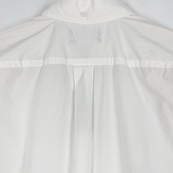 J Crew Shirt Womens 00 White Relaxed Fit Washed Cotton Poplin Long Sleeve - Picture 11 of 15